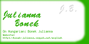 julianna bonek business card